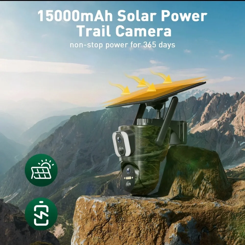 4G Solar Trail Camera with Dual Lens - Black